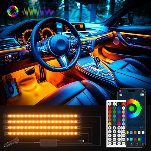 RGB Car Interior LED Ambient Light Kit – App & Remote Control